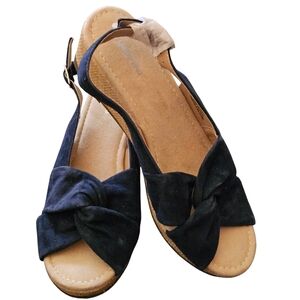 Lands' End Black Espadrille Sandals